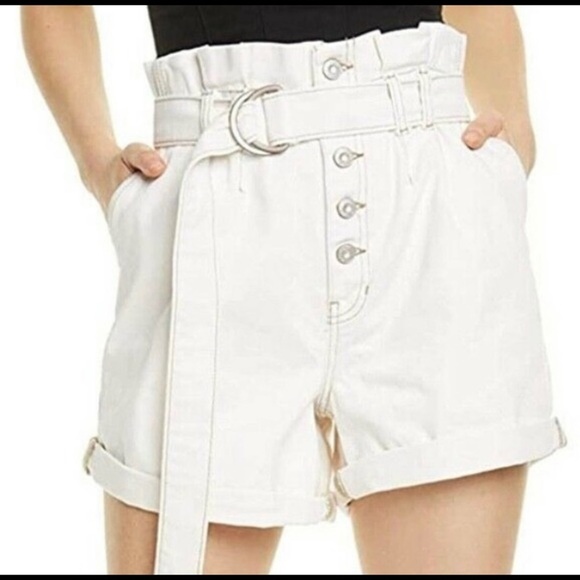 Free People Cindy hi-waist paper bag denim shorts size 6 NWT - Picture 12 of 12